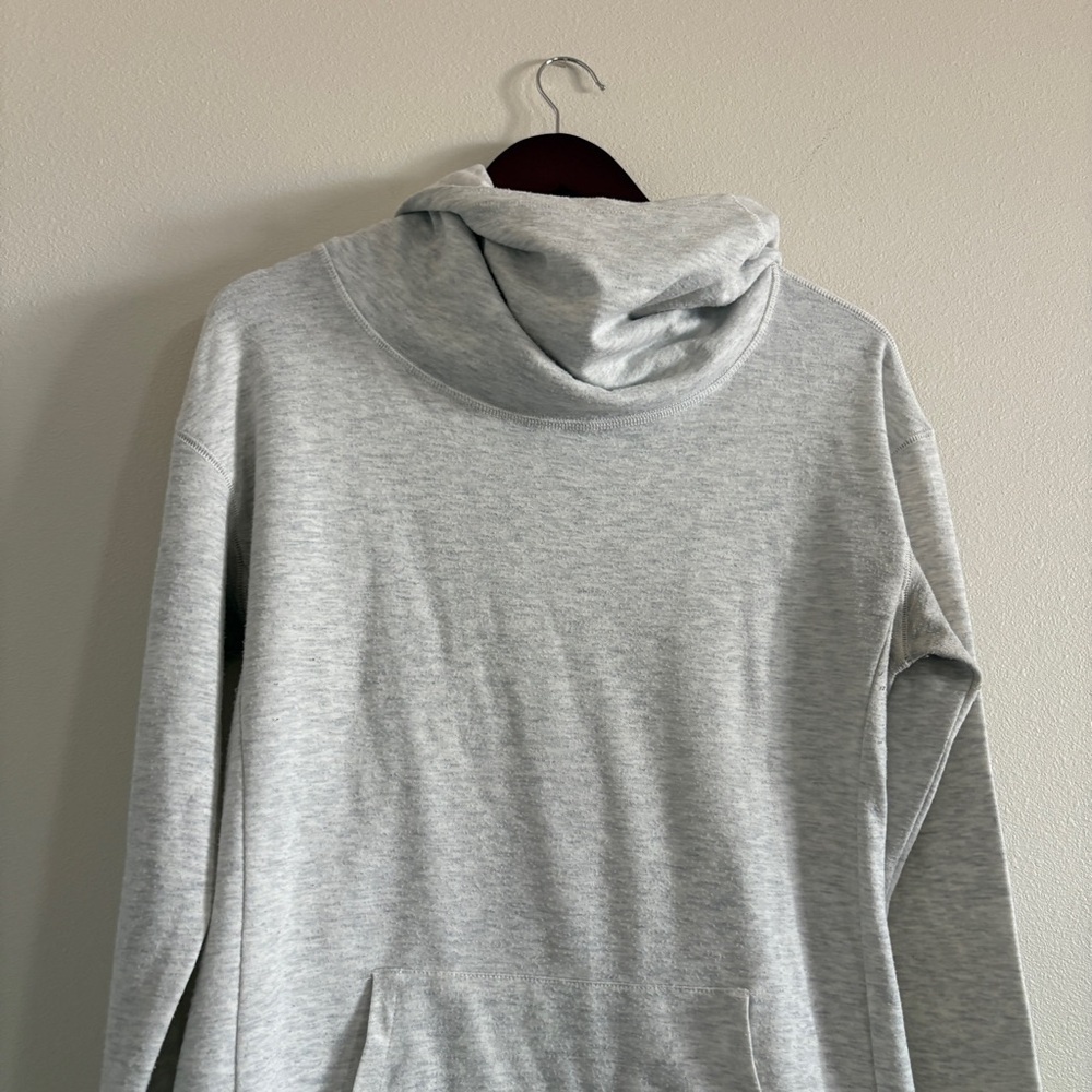 Fundamental Coast Women’s Mock Cowl Neck Hoodie Size Medium Light Heather Gray